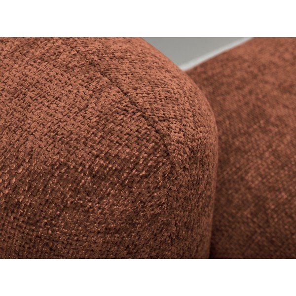 Terakotas oranžs salokāms stūra dīvāns no šenila auduma ar uzglabāšanas vietu (ar labo stūri/ar zvilni) Mele – Makamii-image-1