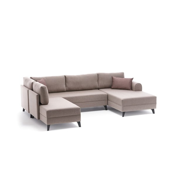 Bēšs stūra dīvāns (U veida) Belen – Balcab Home-image-2