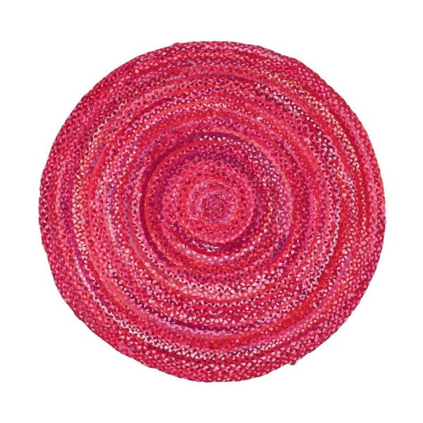 Rozā kokvilnas apaļais paklājs Garida, ⌀ 120 cm