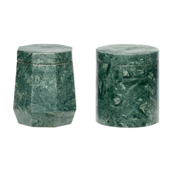 2 zaļo marmora trauku komplekts Hübsch Verven