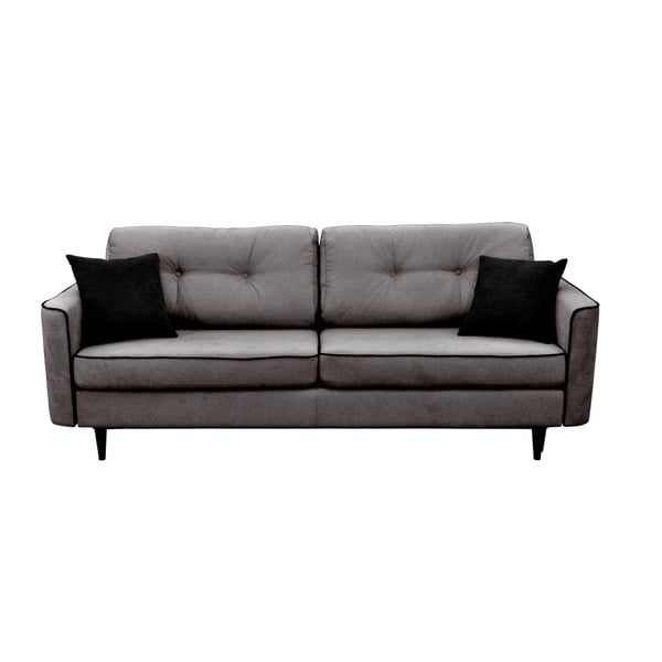 Tumši pelēks trīsvietīgs izlaižams dīvāns ar melnām kājām Mazzini Sofas Magnolia