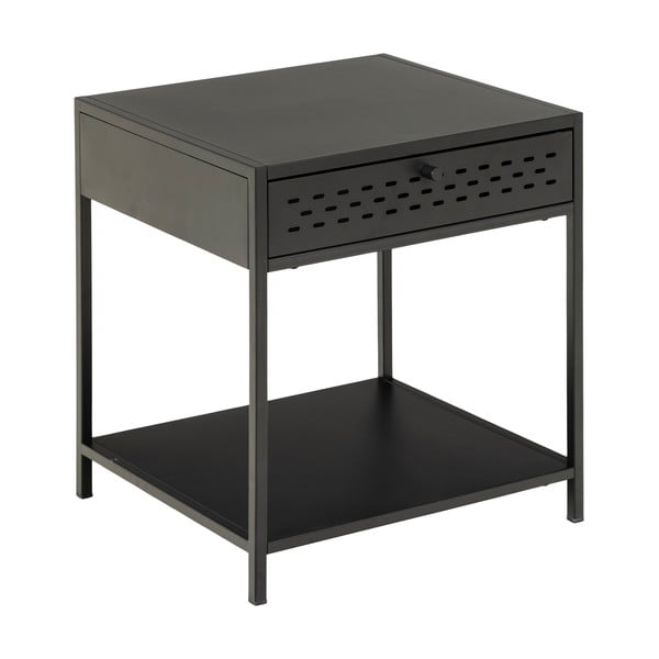 Melns metāla naktsgaldiņš ar atvilktni Actona Newcastle-image-2