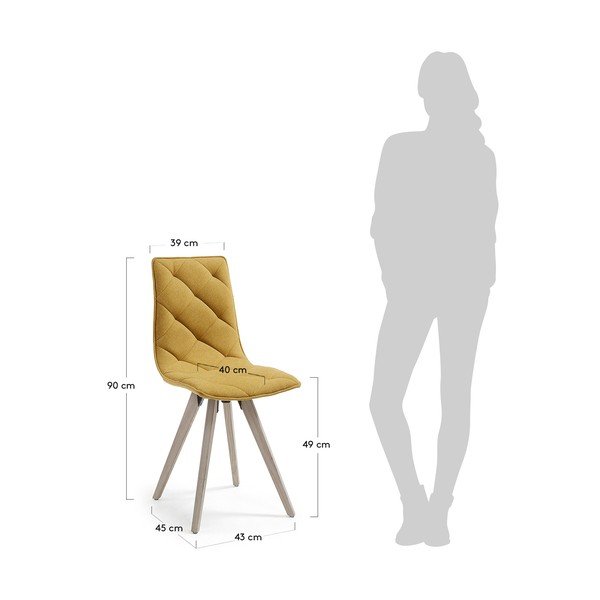 4 sinepju dzelteno ēdamistabas krēslu komplekts La Forma Tuk-image-3