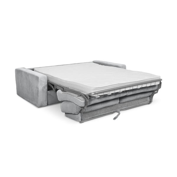 Gaiši pelēks velveta salokāms dīvāns 195 cm Nona – Makamii-image-3