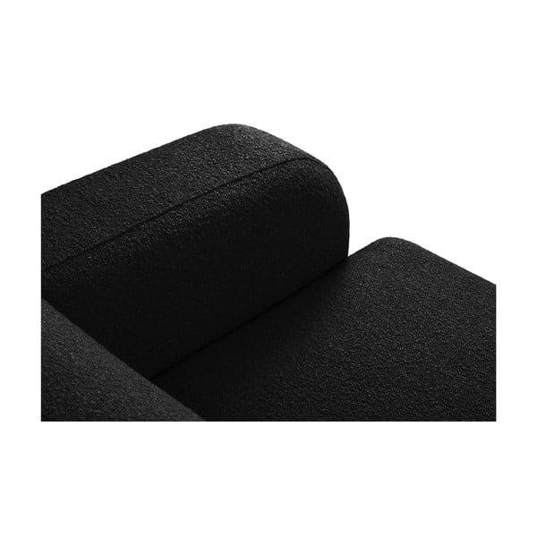 Melns stūra dīvāns no buklē auduma (ar kreiso stūri) Molino – Micadoni Home-image-1