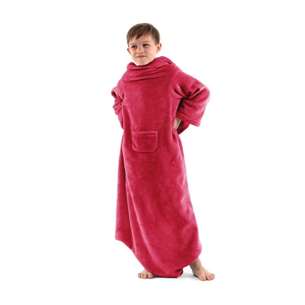 Sarkana bērnu TV sega ar piedurknēm DecoKing Lazykids-image-1