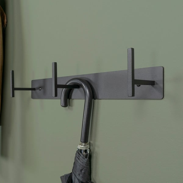 Melns metāla sienas pakaramais 44 cm Chapman – Spinder Design-image-4