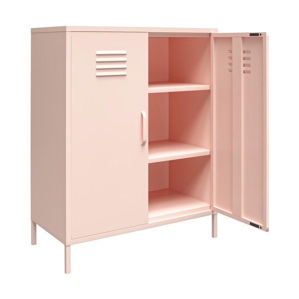 Rozā metāla skapītis 40x102x80 cm Mission District – Støraa-image-4