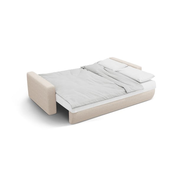 Bēšs salokāms dīvāns ar uzglabāšanas vietu 238 cm Belfast – Cosmopolitan Design-image-3