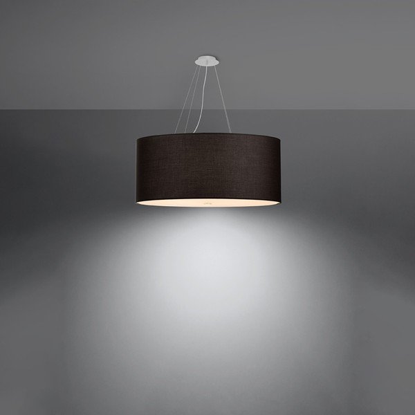 Melna piekaramā lampa ar auduma abažūru ø 70 cm Volta – Sollux-image-3