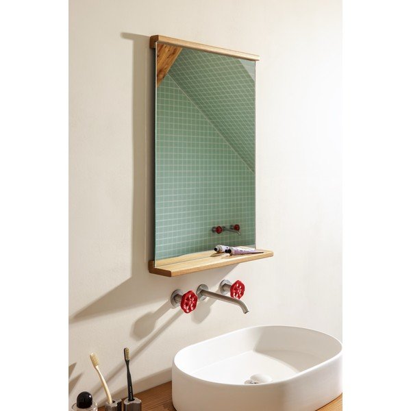 Sienas spogulis ar plauktu ar masīvkoka rāmi 50x75 cm Lun – noo.ma-image-3