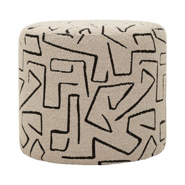 Bēšs pufs no buklē auduma Nairobi – Mauro Ferretti