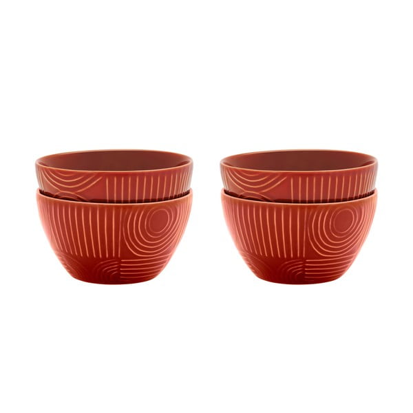 Ķieģeļu sarkanas keramikas bļodiņas (4 gab.) 400 ml Arc – Maxwell & Williams