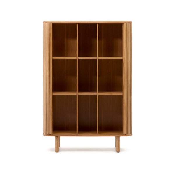 Dabīga toņa skapītis ar oškoka imitāciju ar bīdāmām durvīm 110x160x40 cm Mailen – Kave Home-image-3