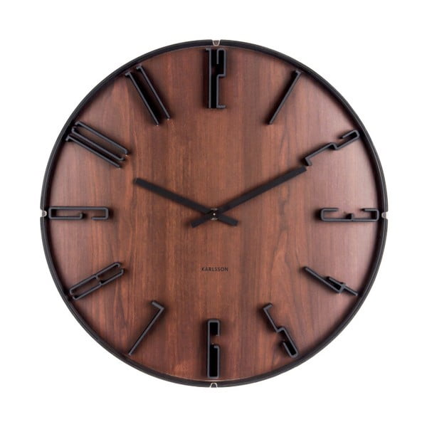 Tumši brūns sienas pulkstenis Karlsson Sentient, ⌀ 40 cm