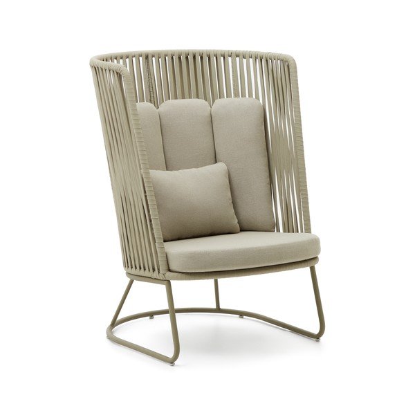 Zaļš metāla dārza atpūtas krēsls Saconca – Kave Home-image-3