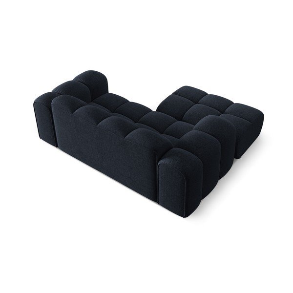 Tumši zils stūra dīvāns no šenila auduma (ar kreiso stūri/ar zvilni) Treno – Cosmopolitan Design-image-3