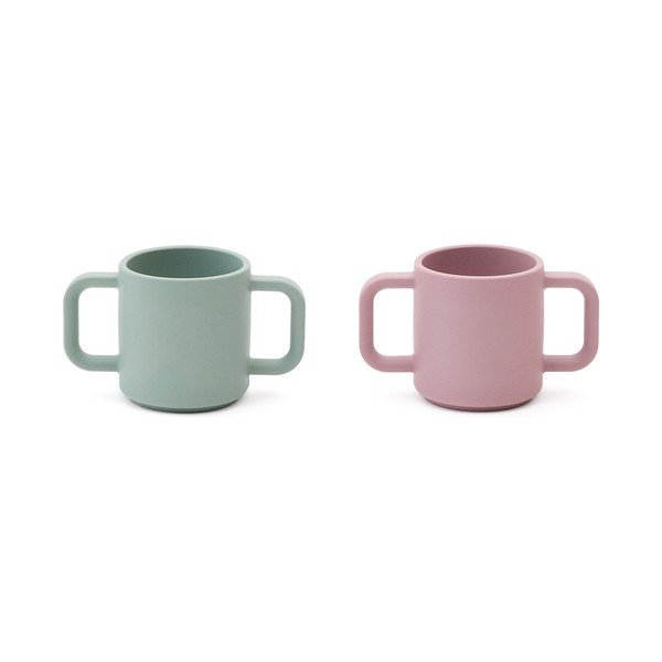 Gaiši rozā/tirkīzzilas silikona bērnu krūzes (2 gab.) Lili – Kave Home