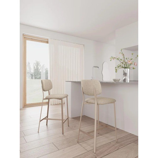 Bēši polsterēti bāra krēsli (2 gab.) (sēdekļa augstums 68,5 cm) Alison – Actona-image-1