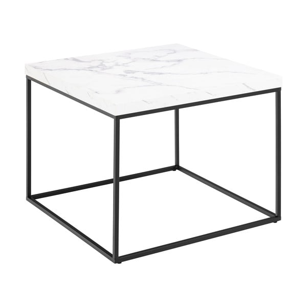 Balts žurnālgaldiņš ar marmora imitācijas galda virsmu 60x60 cm Barossa – Actona-image-3