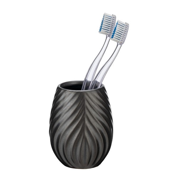 Antracīta pelēks keramikas trauks zobu birstei Idro – Wenko-image-2