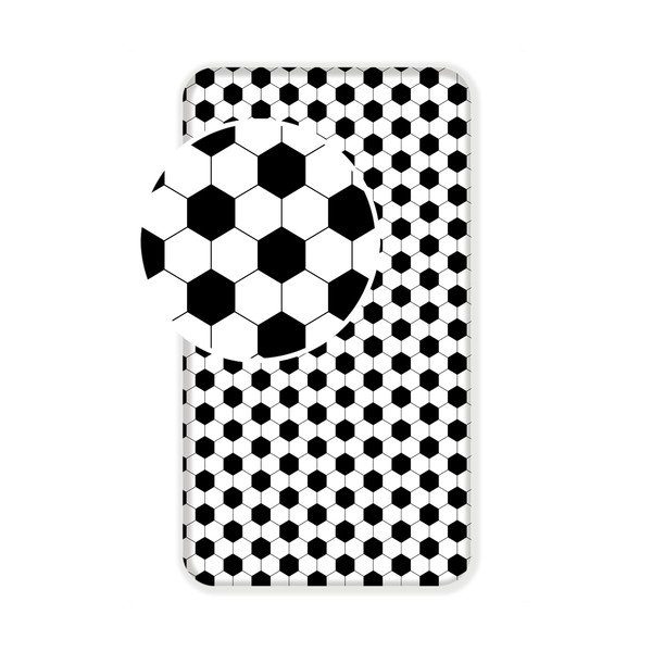 Melnbalts vienguļamais kokvilnas bērnu palags ar gumiju 90x200 cm Football – Jerry Fabrics