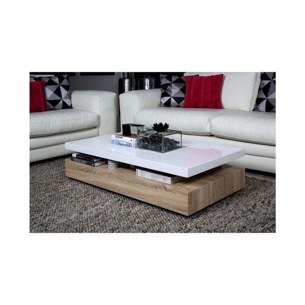 Balts žurnālgaldiņš 117x58 cm Malakit – Actona-image-3