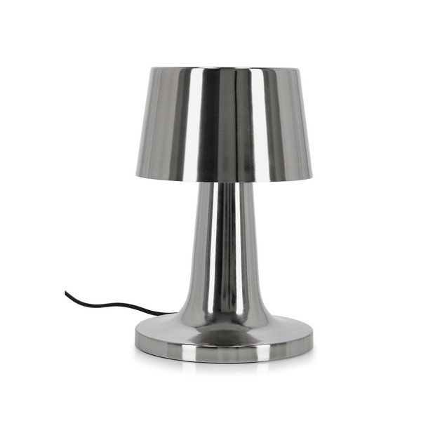 Sudraba krāsas metāla LED galda lampa ar metāla abažūru (augstums 51 cm) Turner – Bizzotto