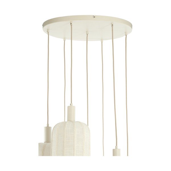 Krēmkrāsas piekaramā lampa ar auduma abažūru ø 50 cm Tufia – Light & Living-image-3