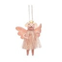Tekstila ar rokām izgatavots Ziemassvētku eglītes rotājums 13 cm Pink Princess Fairy Mouse – Sass & Belle
