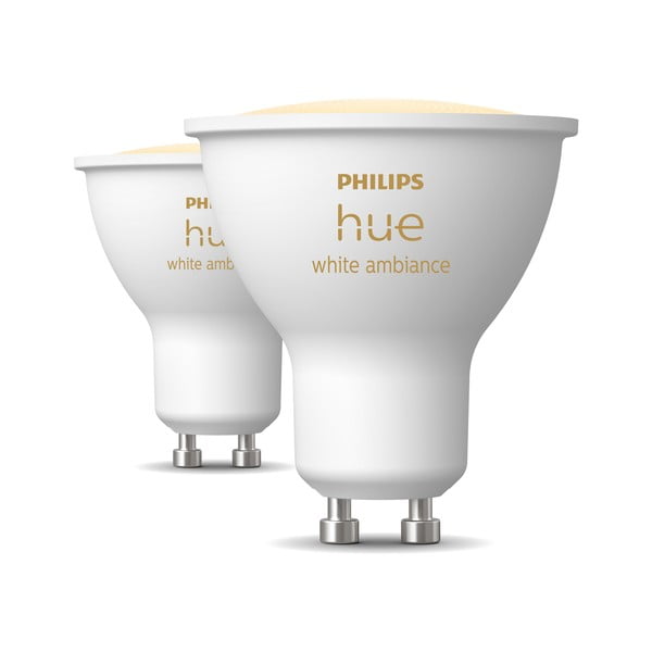 LED spuldzes (2 gab.) ar GU10 spuldžu ietveri, 4 W White ambiance – Philips Hue