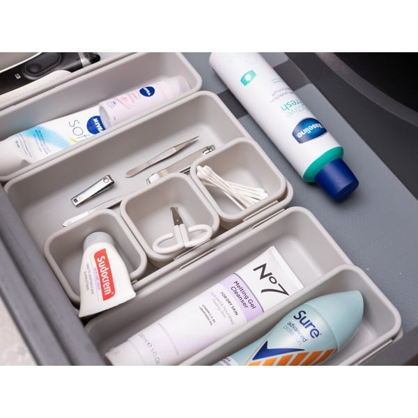 Pelēki plastmasas atvilktņu organizatori (8 gab.) – Addis-image-1