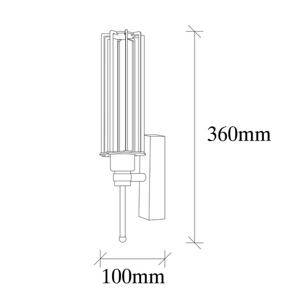 Melna/zelta krāsas sienas lampa ø 8 cm Fellini – Opviq lights-image-4