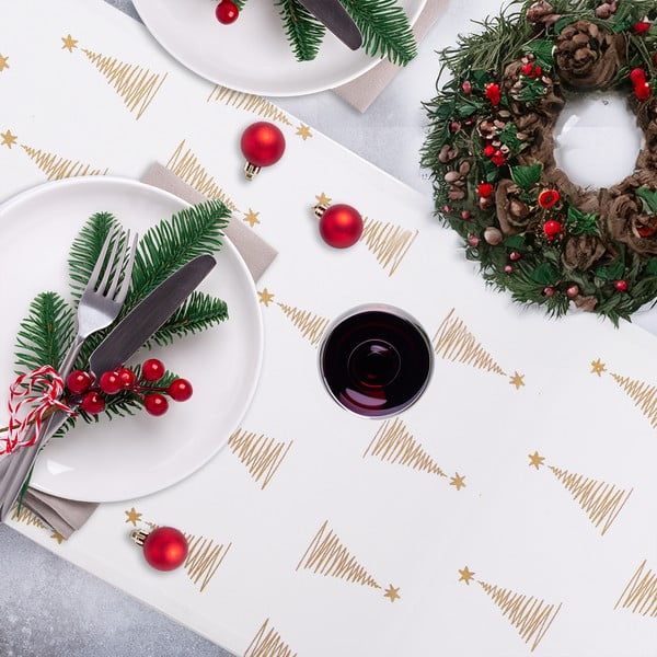 Kokvilnas galda celiņš ar Ziemassvētku motīvu 32x130 cm – Orion-image-1