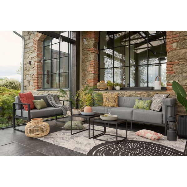 Pelēks trīsvietīgs āra dīvāns ar melnu rāmi Bonami Selection Bellisima, platums 230 cm-image-1