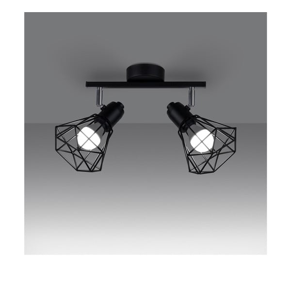 Melna griestu lampa ø 10 cm Varpu – Sollux-image-1