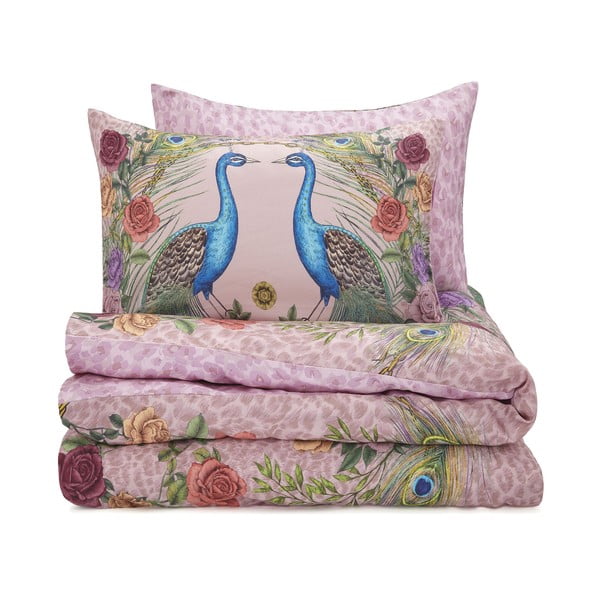 Rozā divguļamā gultas veļa no kokvilnas satīna 200x200 cm Xanadu Peacock – Matthew Williamson