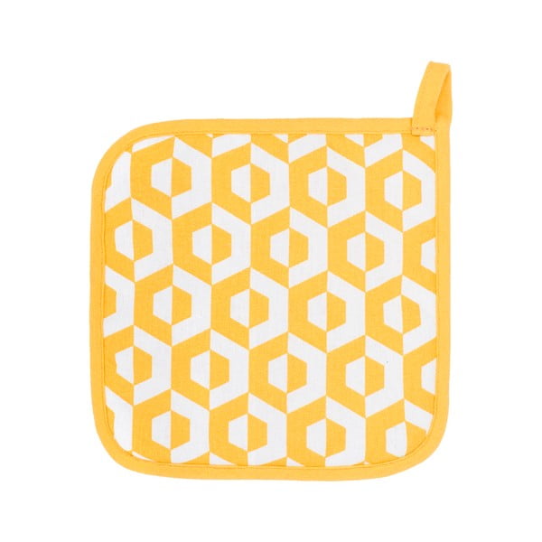 2 dzeltenu kokvilnas galda paliktņu komplekts Tiseco Home Studio Hexagon