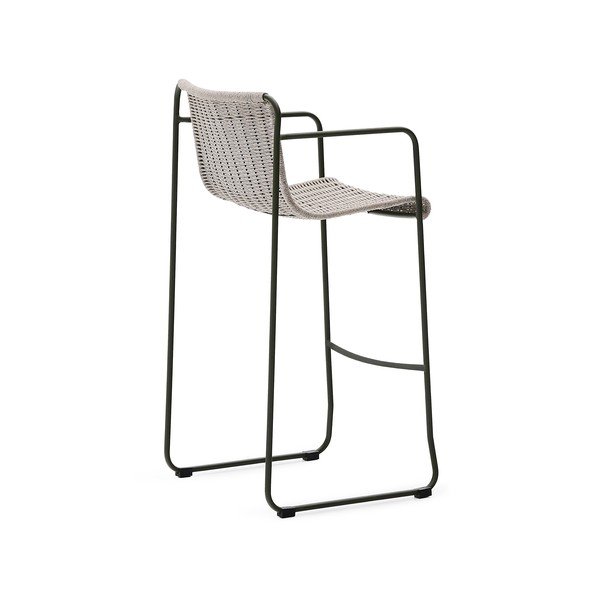 Dūmakaini zaļš metāla dārza bāra krēsls Maurina – Kave Home-image-4