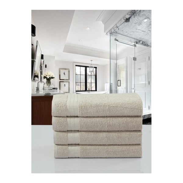 Bēši frotē kokvilnas dvieļi (4 gab.) 50x100 cm – Good Morning-image-2