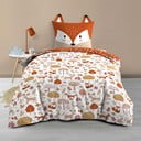 Balta/terakotas oranža vienguļamā kokvilnas bērnu gultas veļa 140x200 cm Roxy – douceur d'intérieur