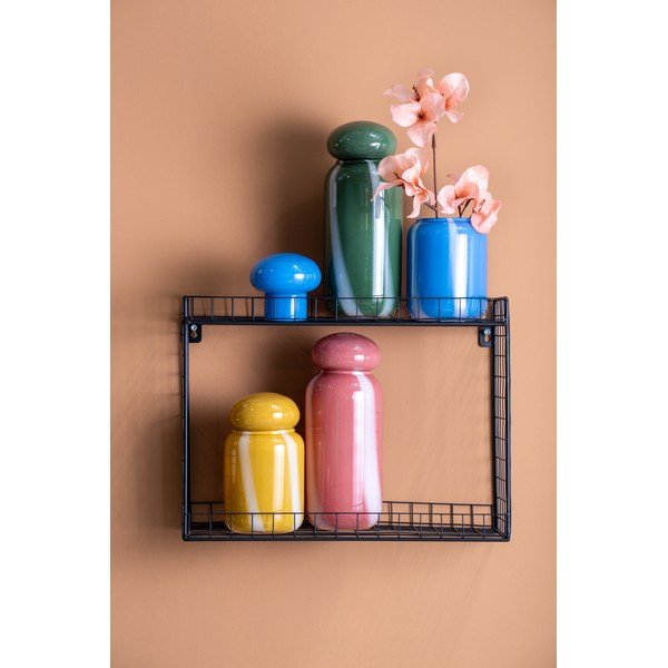 Melns daudzlīmeņu tērauda sienas plaukts 40 cm Reja – PT LIVING-image-3