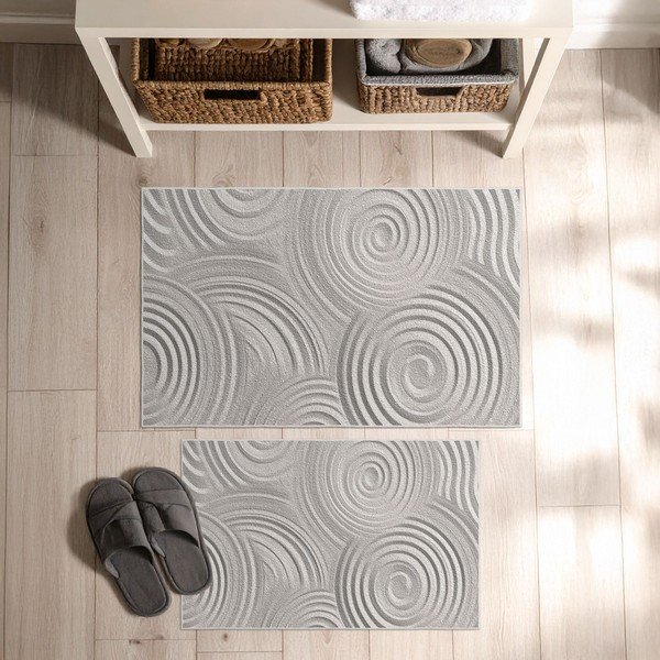 Gaiši pelēki vannas istabas paklājiņi (2 gab.) 60x100 cm – Foutastic-image-2