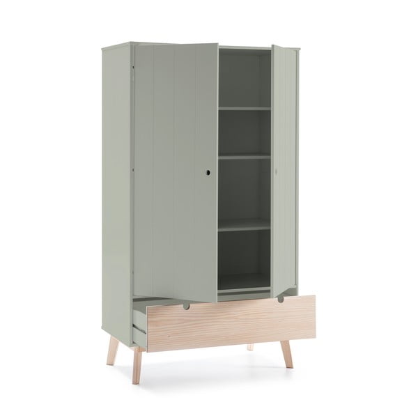 Zaļš bērnu skapis ar priedes koka kājām Marckeric Kiara-image-3