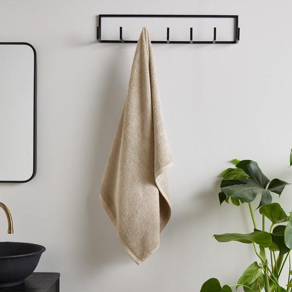 Bēšs ātri žūstošs/frotē kokvilnas dvielis 90x140 cm Quick Dry – Catherine Lansfield-image-1