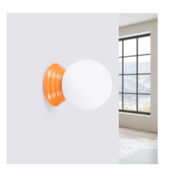 Oranža keramikas sienas lampa ø 12 cm Farsa – Sollux-image-4