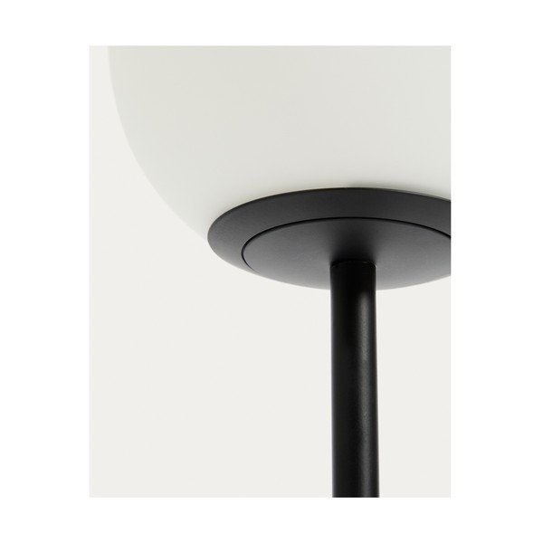 Balta/melna galda lampa ar stikla abažūru (augstums 35 cm) Brisia – Kave Home-image-3
