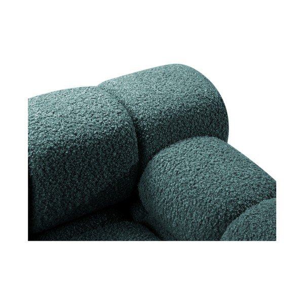 Zaļganzils modulārais stūra dīvāns no buklē auduma (ar labo stūri/ar zvilni) – Micadoni -image-4