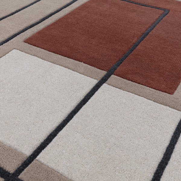 Ķieģeļu sarkans/bēšs vilnas paklājs 120x170 cm Reef – Asiatic Carpets-image-1