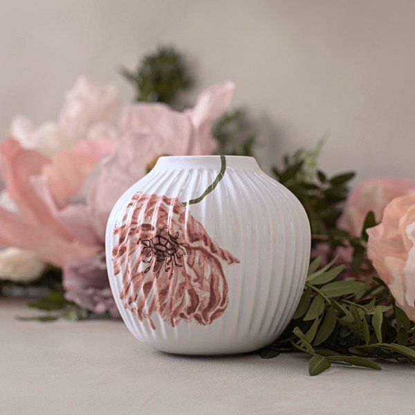 Balta porcelāna vāze Kähler Design Poppy, augstums 13 cm-image-1